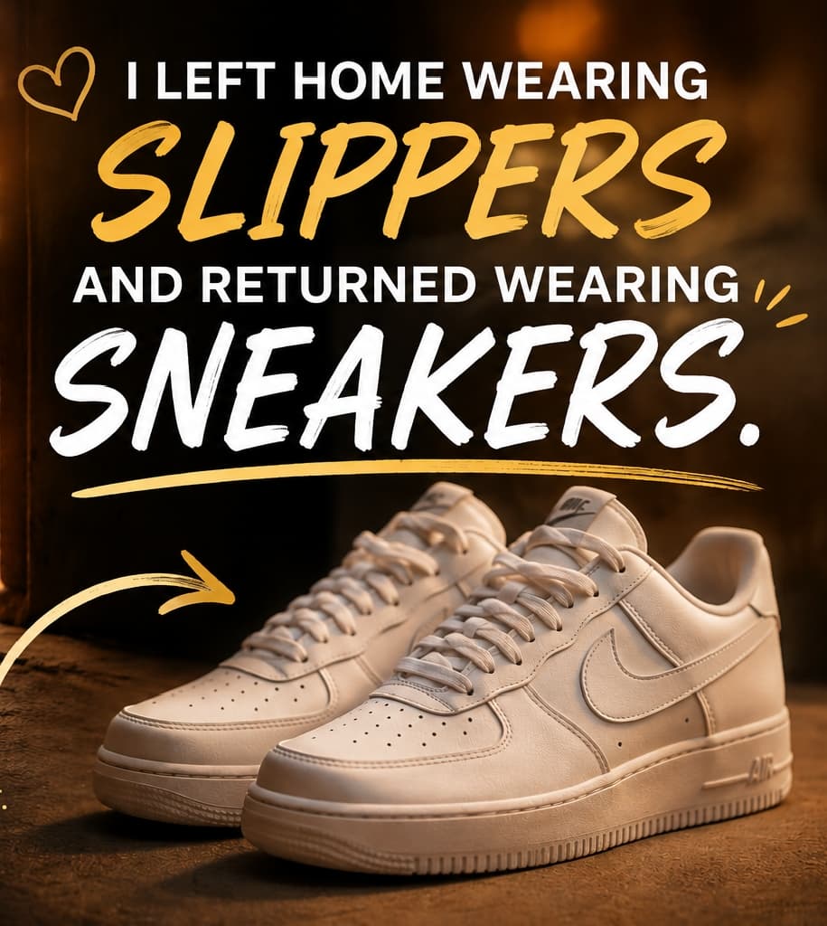 I Left Home Wearing Slippers And Returned Wearing Sneakers